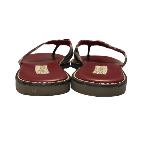 Brighton "Ofelia" Zebra Print Leather Thong Sandals - Picture 8 of 13